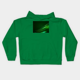 Digital Design - Green Abstract Strips Kids Hoodie